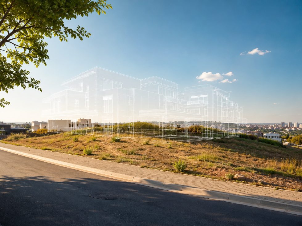 Terreno urbano parado à espera de aproveitamento